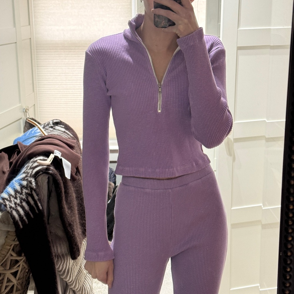 Lavender Ribbed Women's matching set